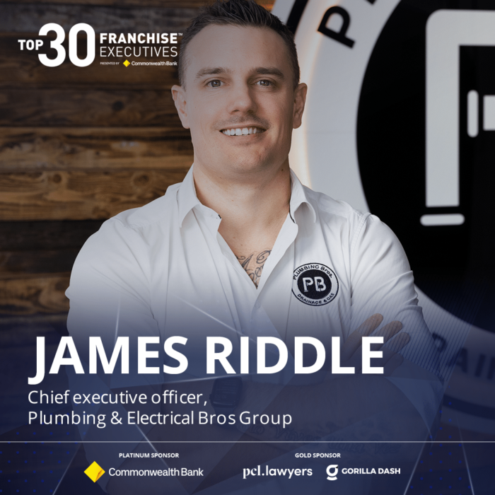 Plumbing Bros CEO, James Riddle Finalist Winner In Top 30 Franchise Executives 2024